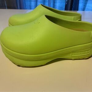Adidas Neon Green Slip-On Clogs